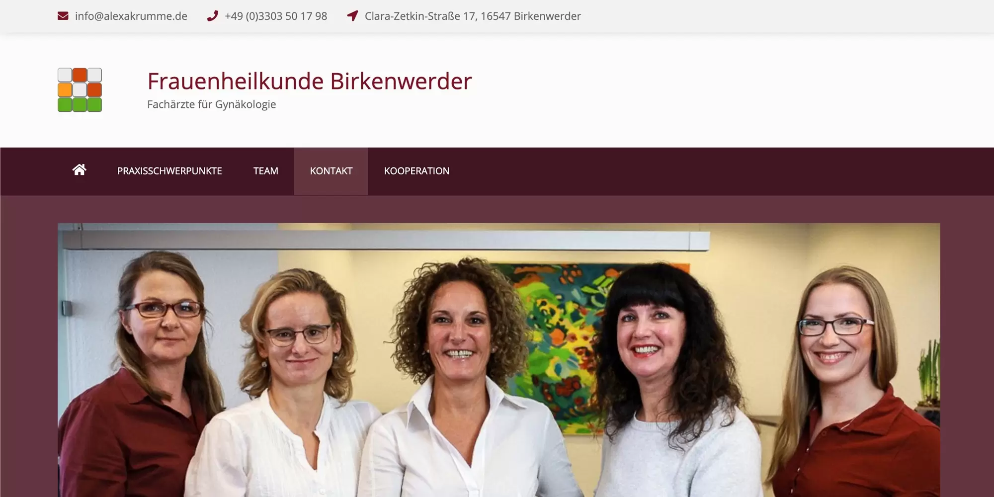 Merlin Rose Webdesign Referenzen - Frauenheilkunde Birkenwerder
